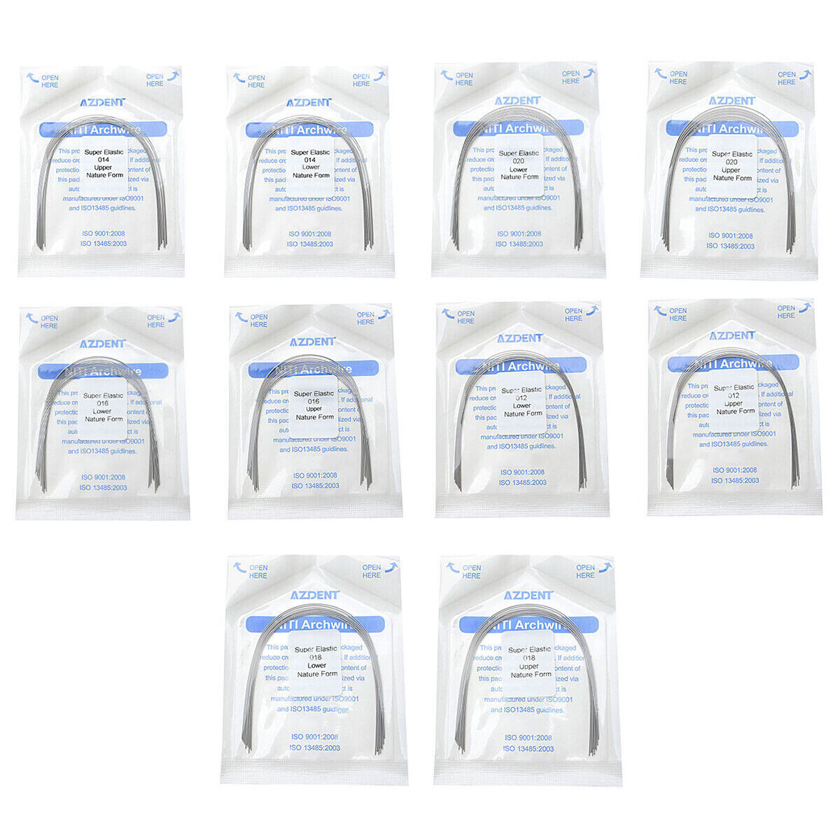 10X All Sizes Dental Orthodontic Niti Super Elastic Natural Form Round Arch Wire