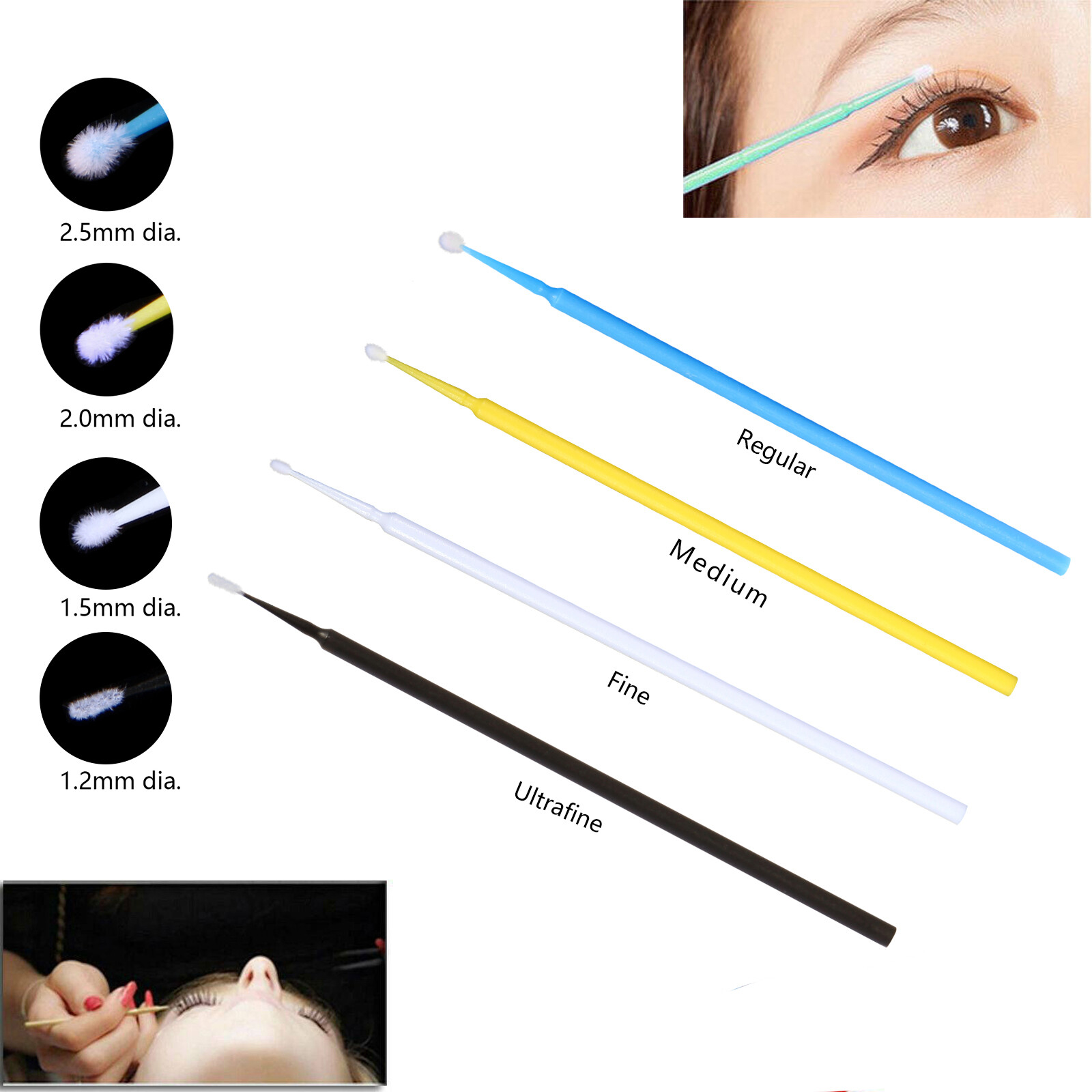 100pcs/pack Dental microbrush micro applicator tip regular/fine/ultrafine DL