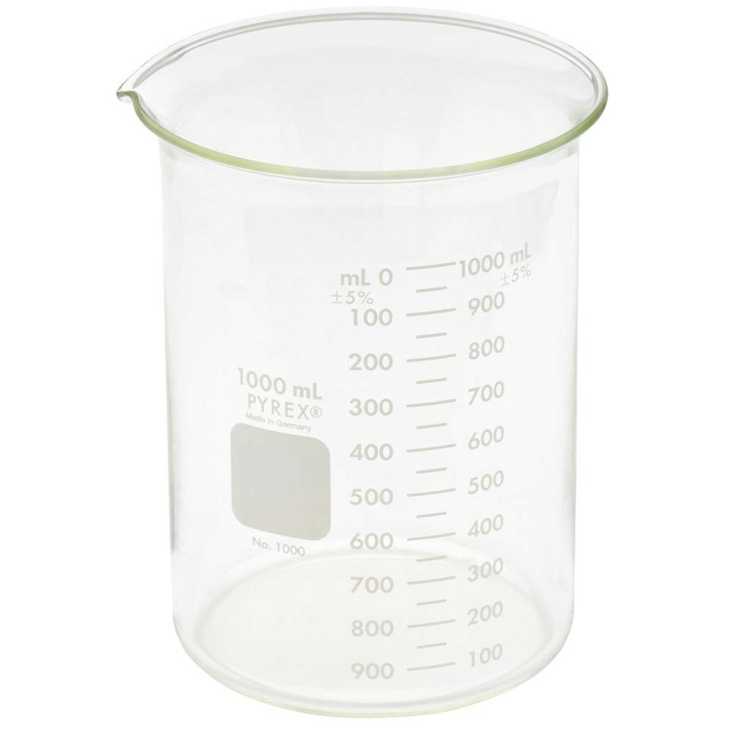 1000ml Glass Beaker, Griffin Low Form, Graduated, PYREX 1000-1L (Single)