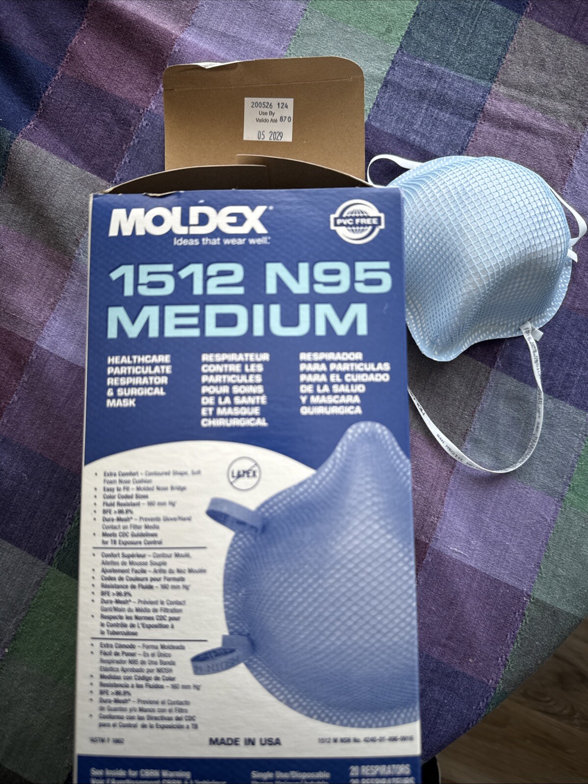 Moldex 1512 N95 Particulate Respirator Mask, Size Medium 20 Count *Exp:05/2029*