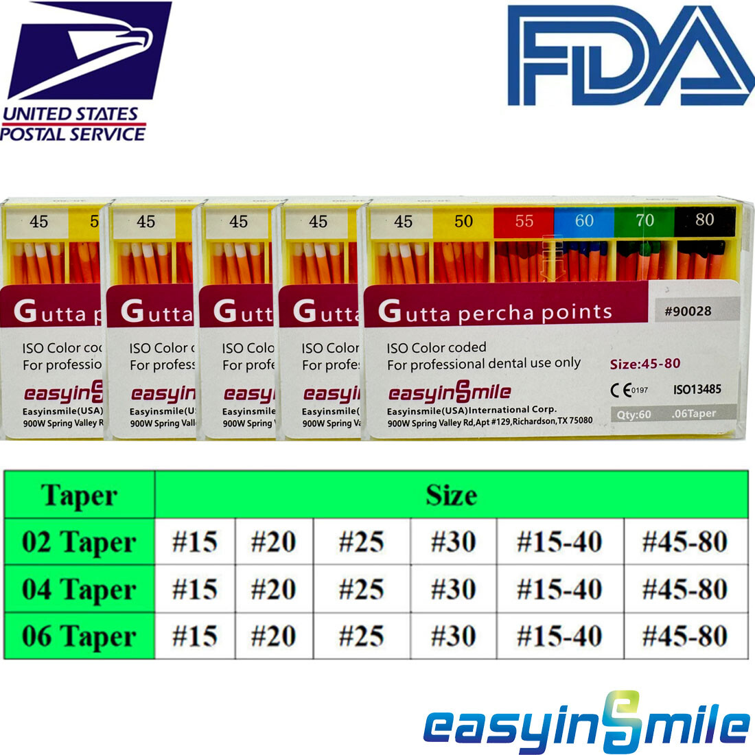 1/5Pk Dental Gutta Percha Points Endodontic Root Canal Taper 02 04 06 M MF F1-F3