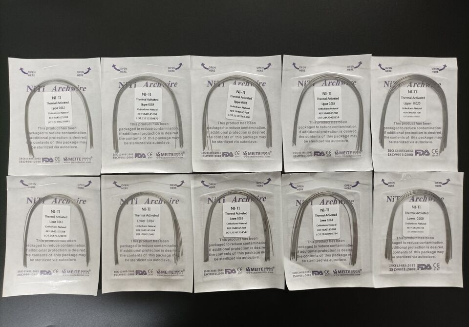 Dental Orthodontic Arcos Thermal Activated Niti Round Arch Wires Natural Form