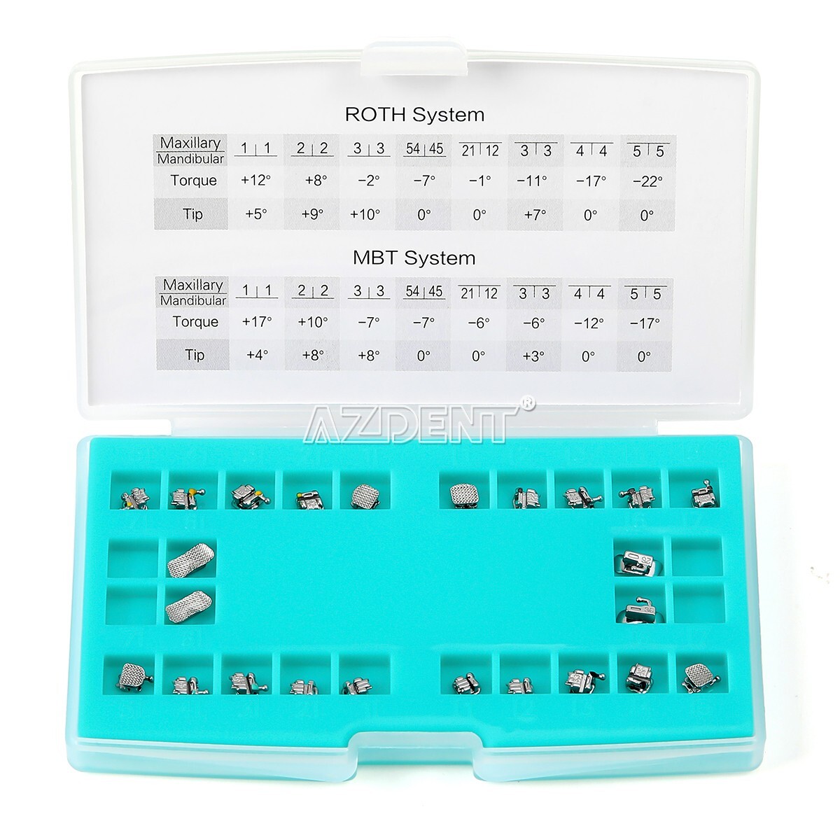 AZDENT Orthodontic Dental Self-ligating Bracket Braces Mini Roth 0.022 Hooks 345