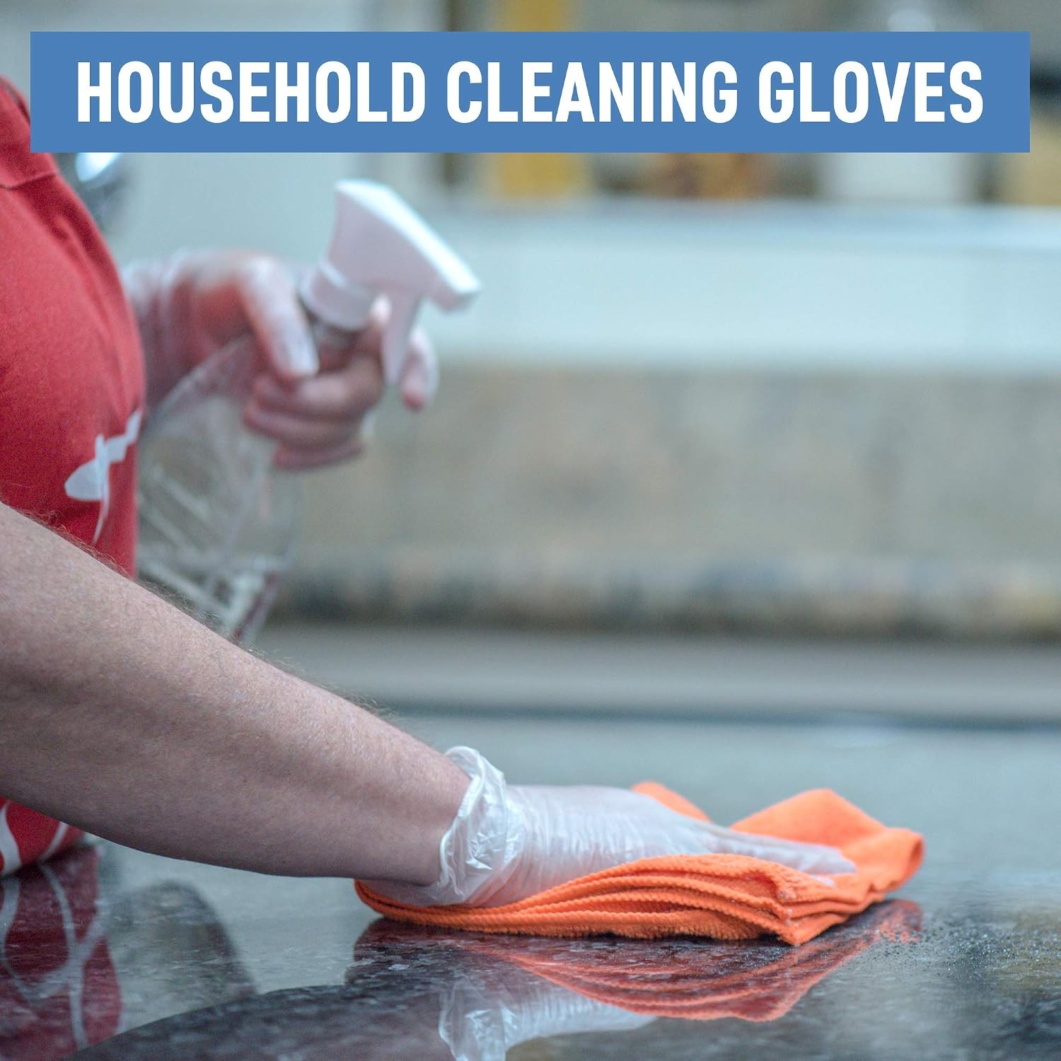Powder Free Disposable Gloves Medium, [1000 Count] – 4 Mil Clear Vinyl Gloves…
