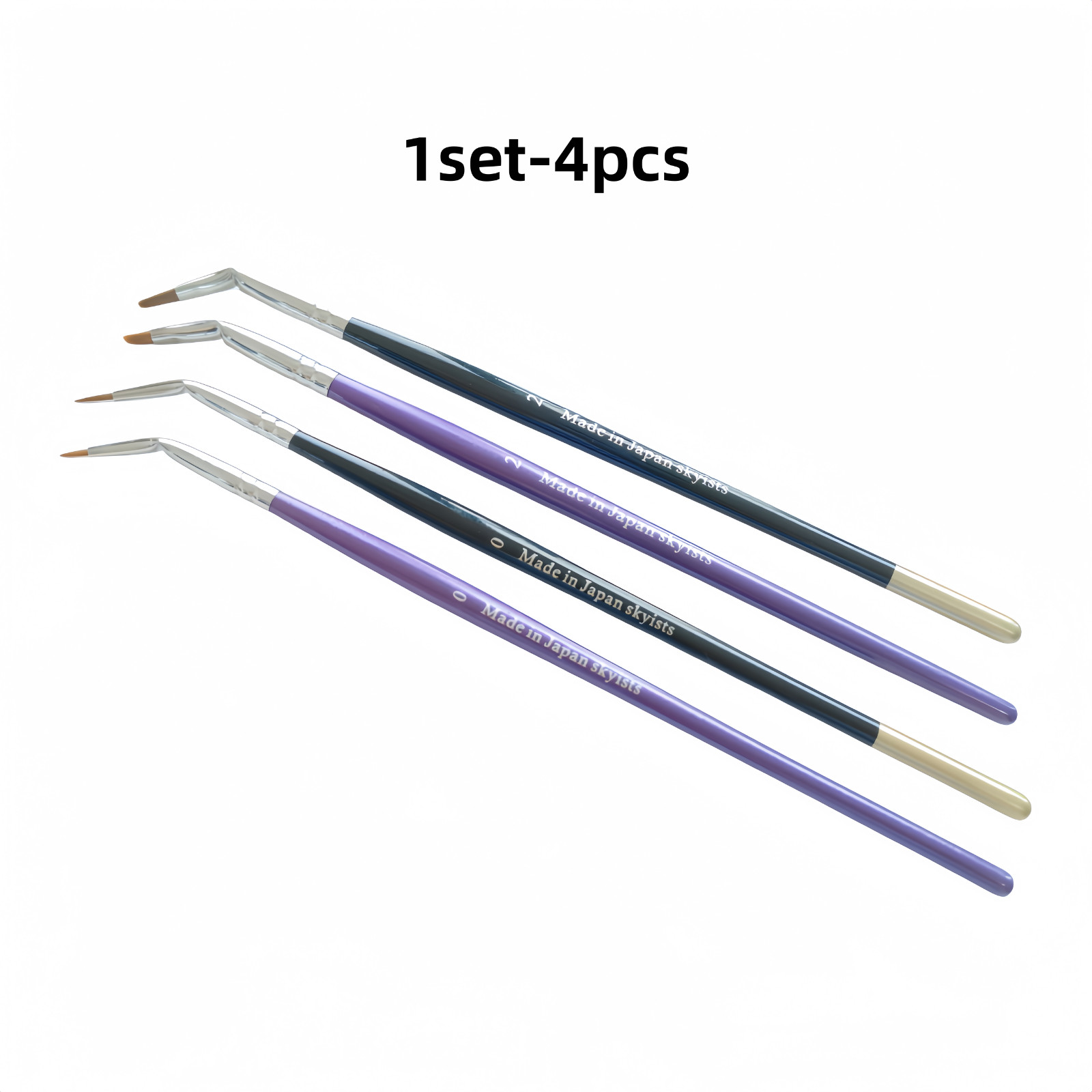 4Pcs Dental Nylon Brush Pen Laboratory Synthetic Brushes Curved Head Technicians