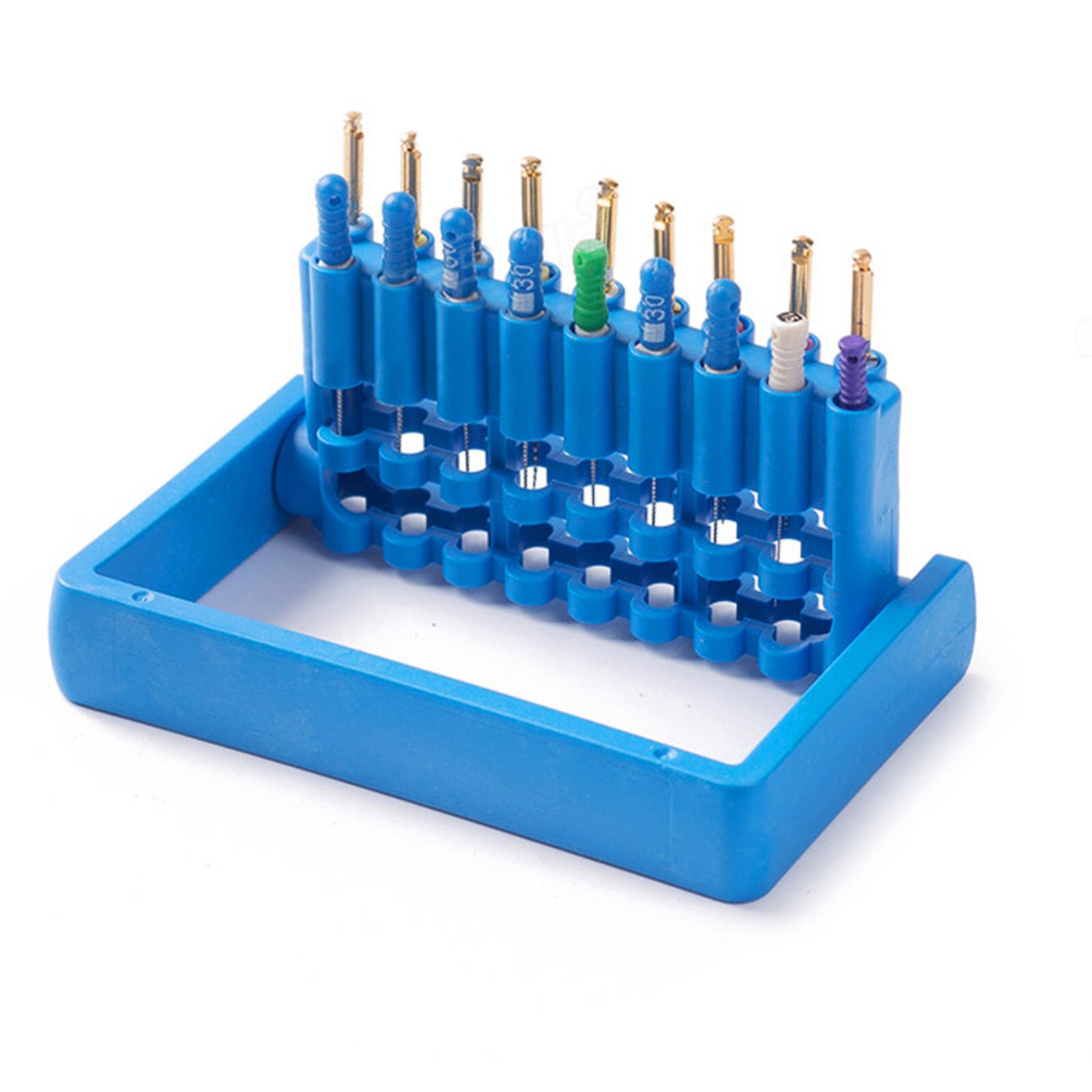 2Pcs Dental Endo Root Canal Files Holder Sterilizing Disinfection Box 18 Holes