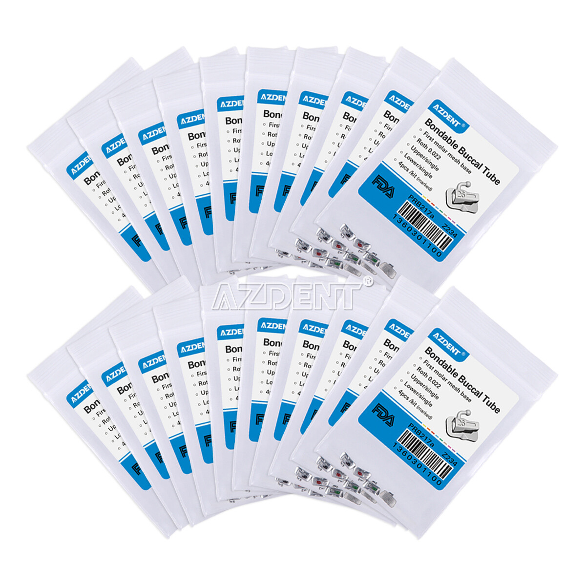 US AZDENT Dental Orthodontic 1st 2nd Molar Buccal Tubes Roth/MBT 022 Non-conv