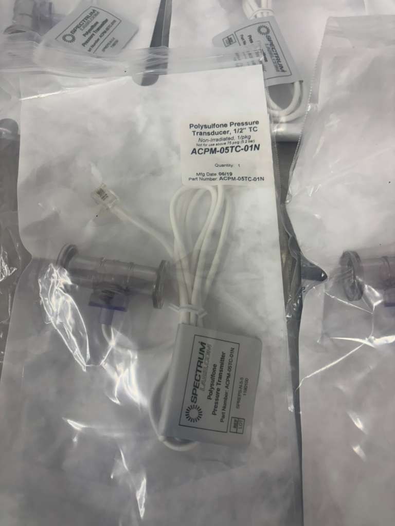 lot of 5 Repligen Polysulfone Pressure Transducer 1/2” TC, ACPM-05TC-01N