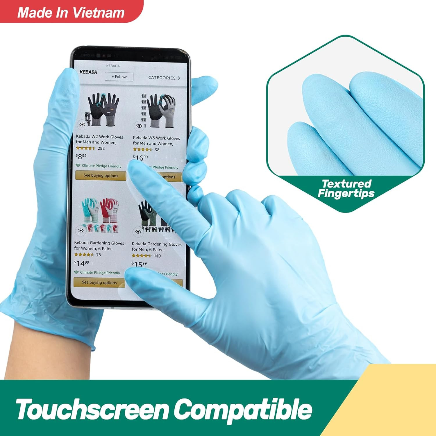 Nitrile Gloves D1, Nitrile Disposable Gloves for Cleaning, Food Prep, Industrial