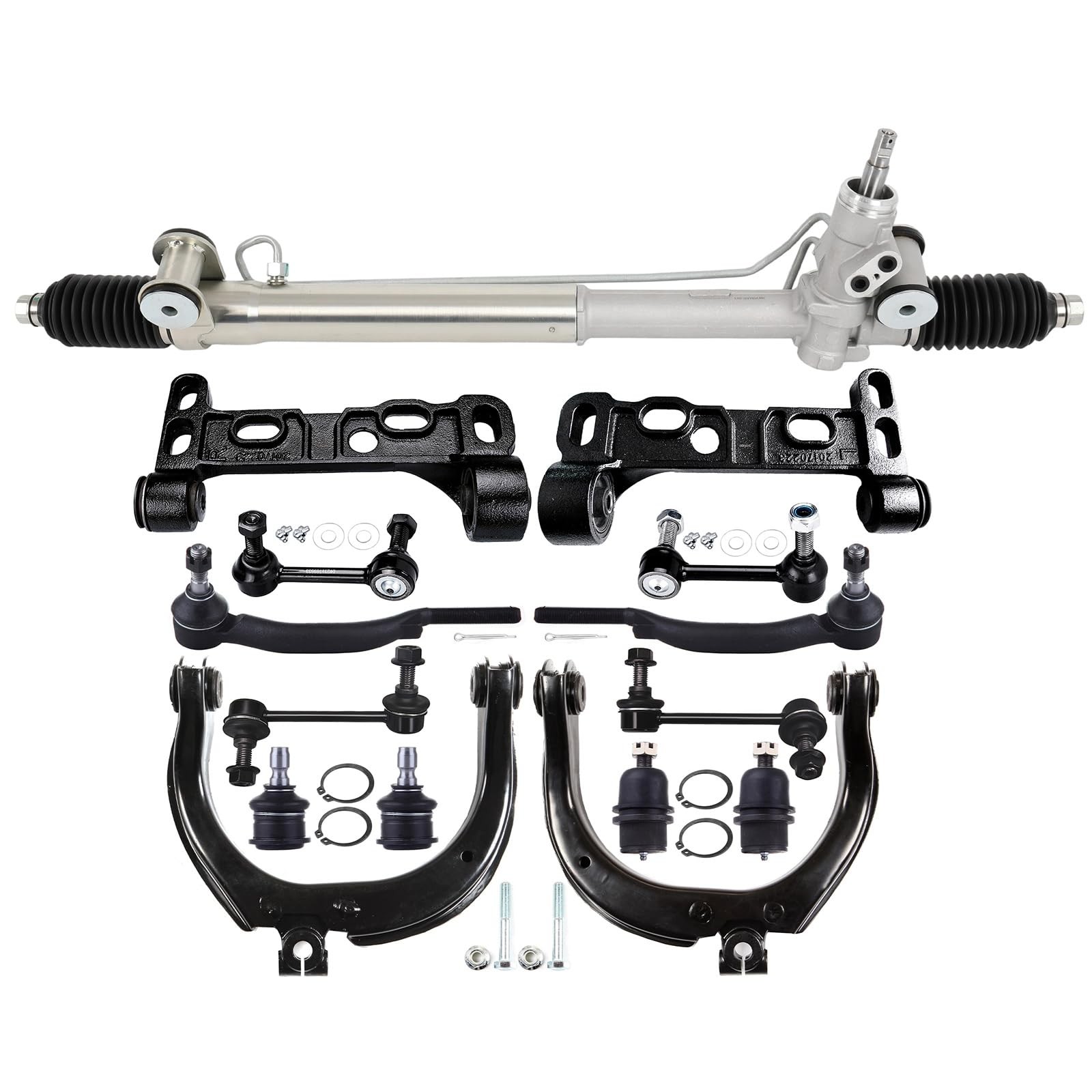 PS Rack Pinion Assembly w Tie Rods Stabilizer Control Arm for SSR 2003-2004 5.3L