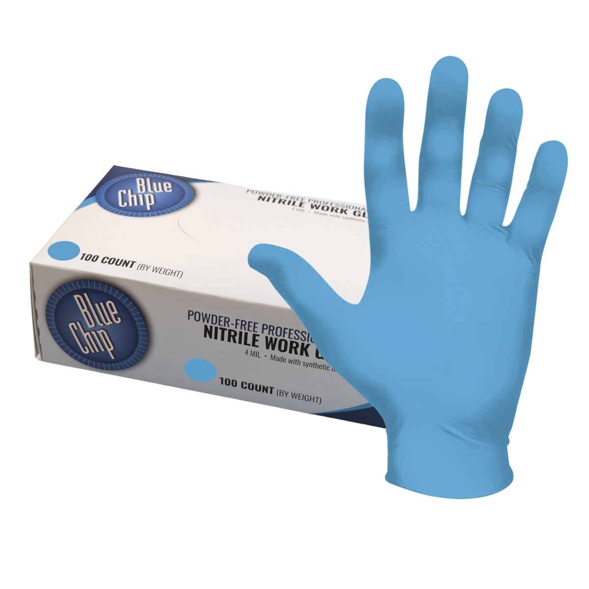 Blue Chip 3003BE-L, 6-Mil, Blue Nitrile Exam Glove, Large, 100 pair, FREE SHIP