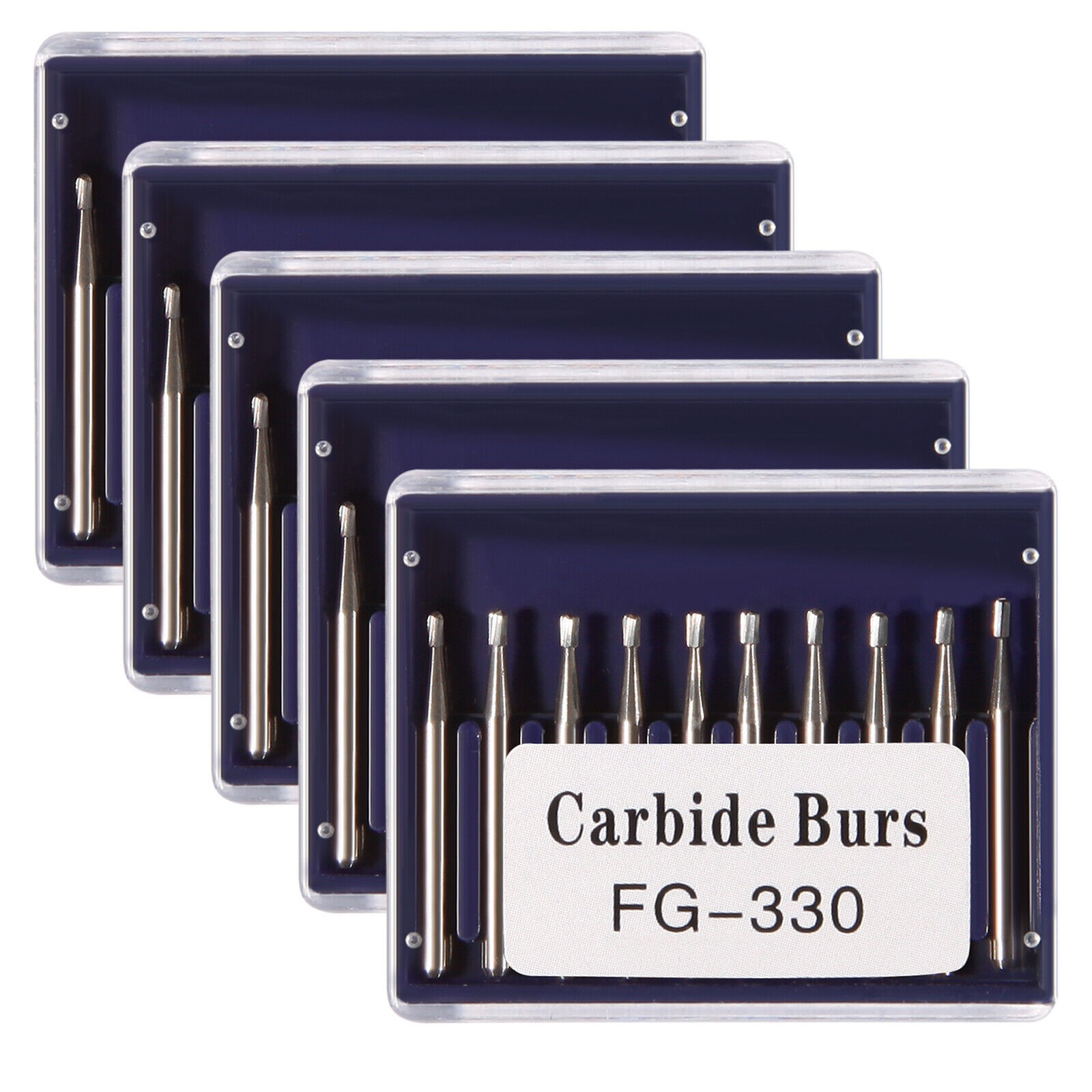 100 FG 330 Carbide Dental Burs High Speed Handpiece Friction Grip Drill Bits New