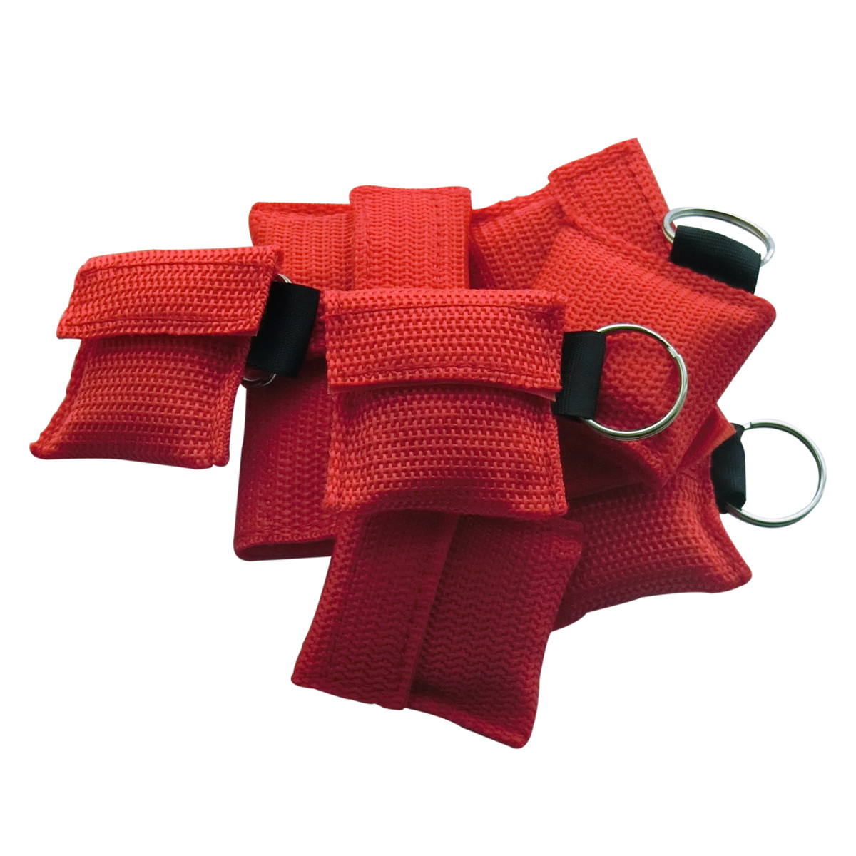 100pcs Transparent CPR Mask NO LOGO Keychain Pouch First Aid Resuscitation