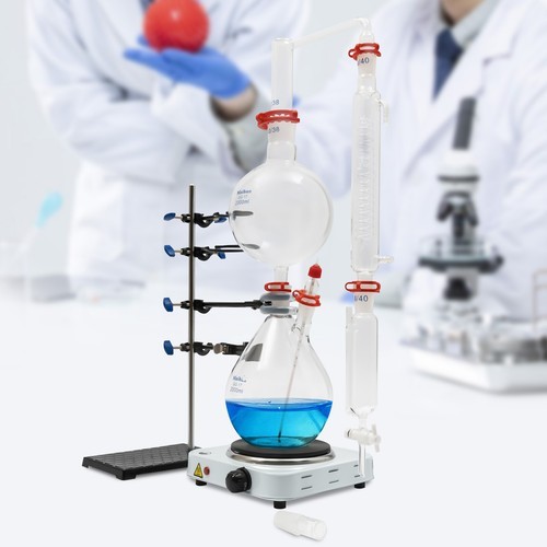 2000ml Essential Oil Steam Distillation Apparatus Kit Water Distiller Purifier
