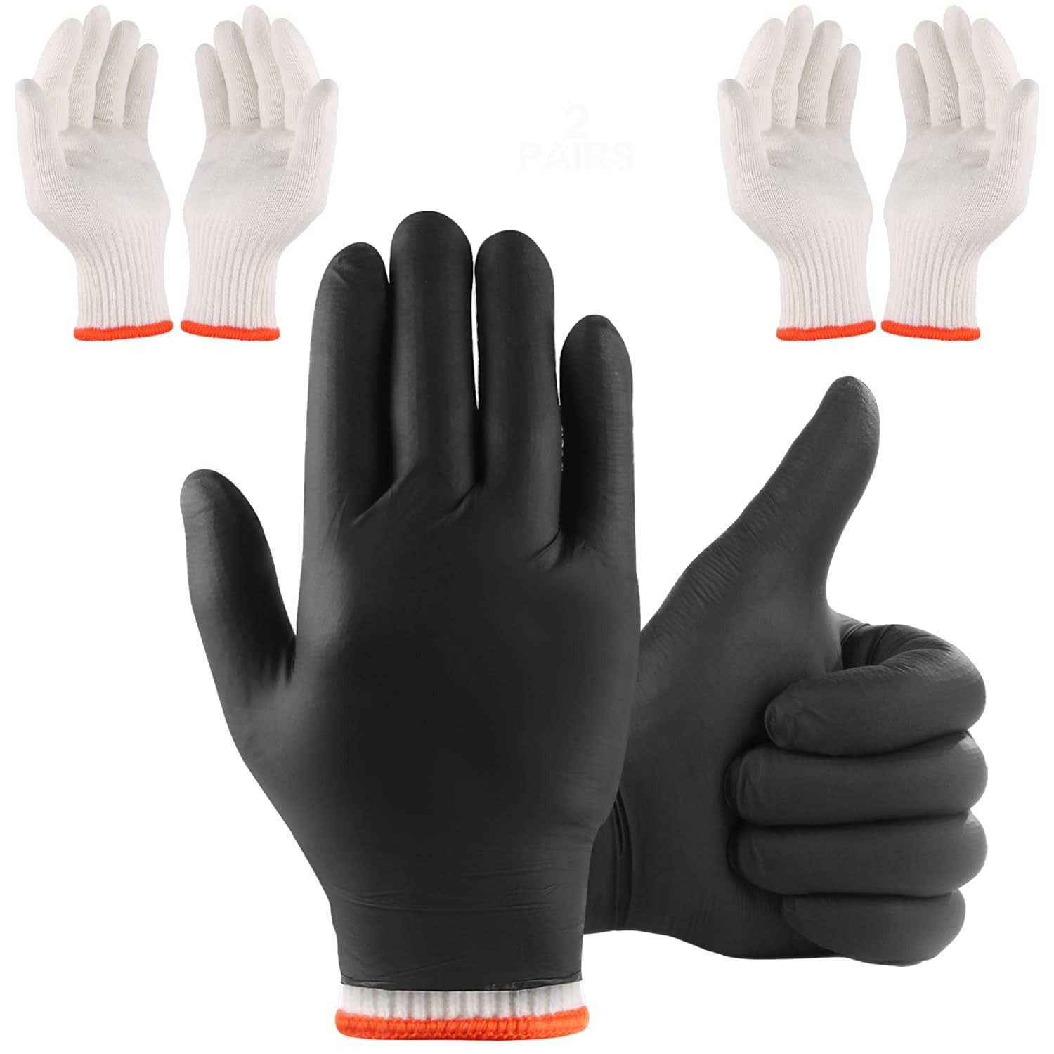 BBQ Gloves for Cooking Baking Grilling, 100 Count Disposable Nitrile Gloves a…