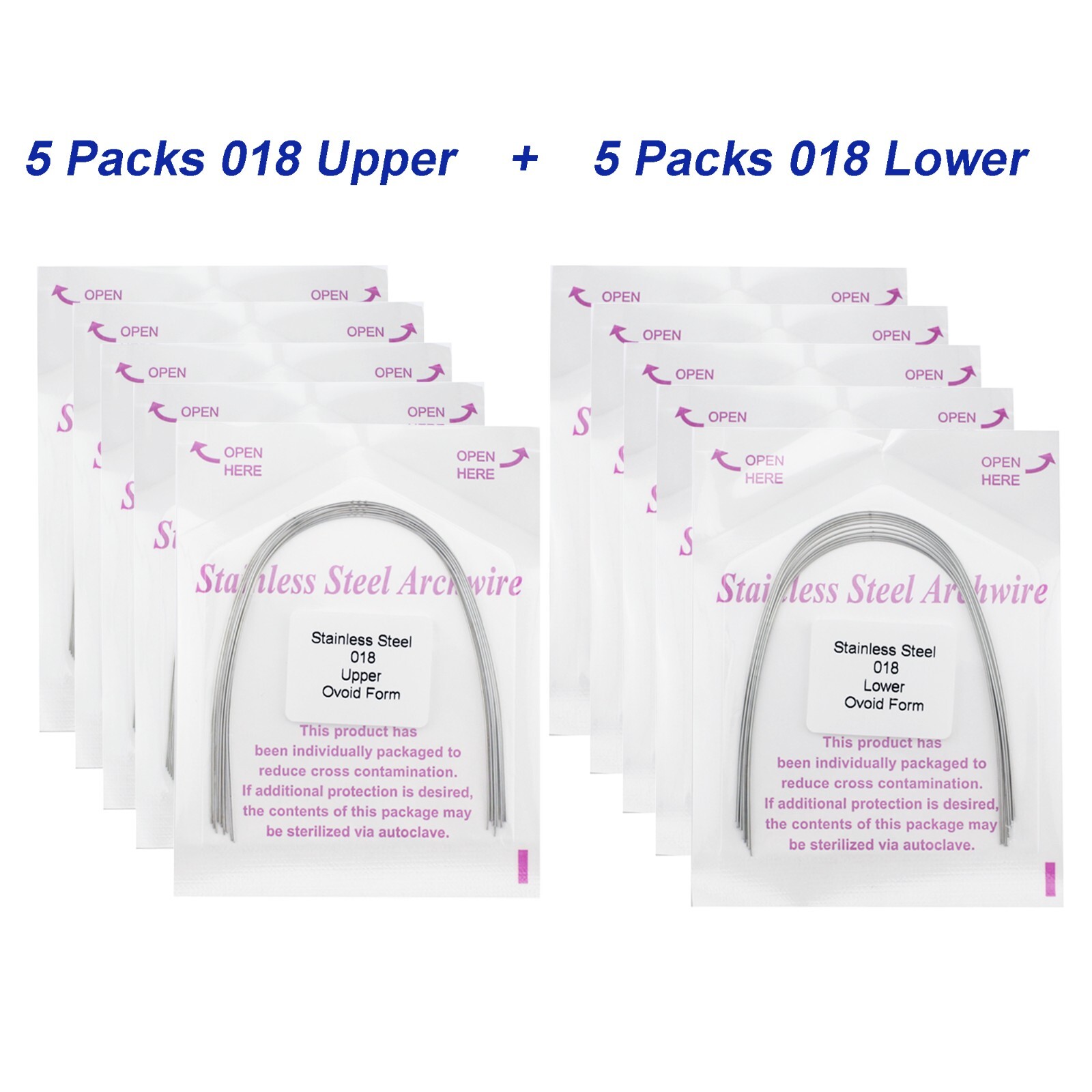 100Pcs Dental Orthodontic Arch Wire Stainless Steel NiTi Ovoid Natural 014 16X22