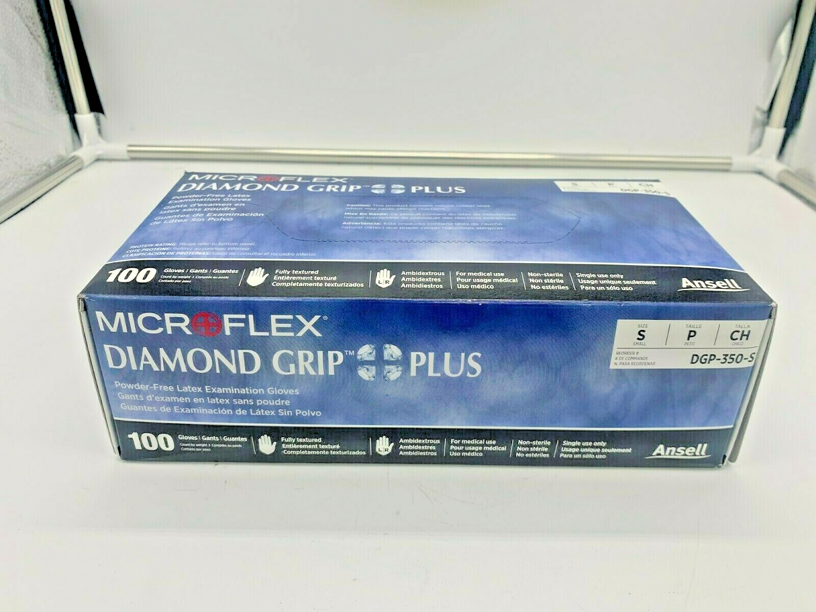 Ansell Microflex Diamond Grip Small Powder-Free Latex Glove 100 CT DGP-350-S