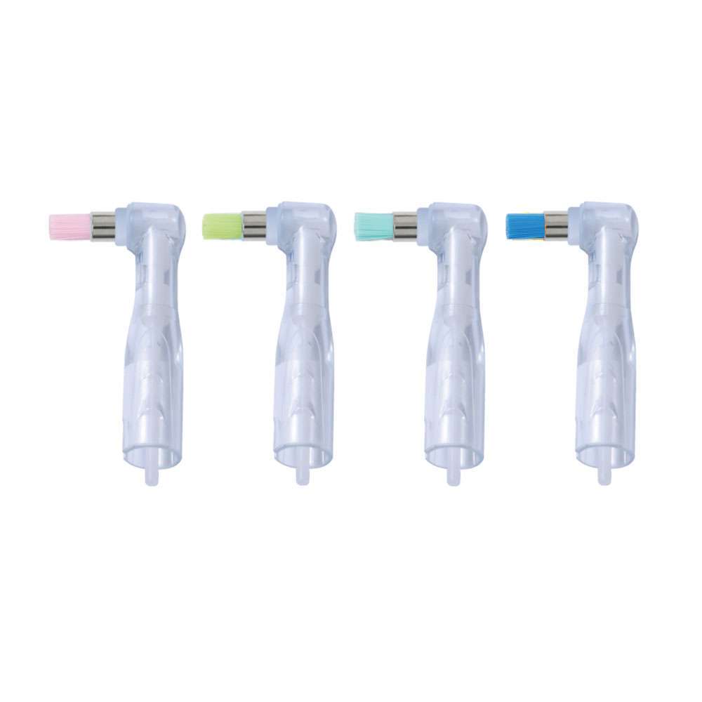 Premium Plus Clear Disposable Prophy Angle, Soft Flat Brush, Assorted,100/Bx