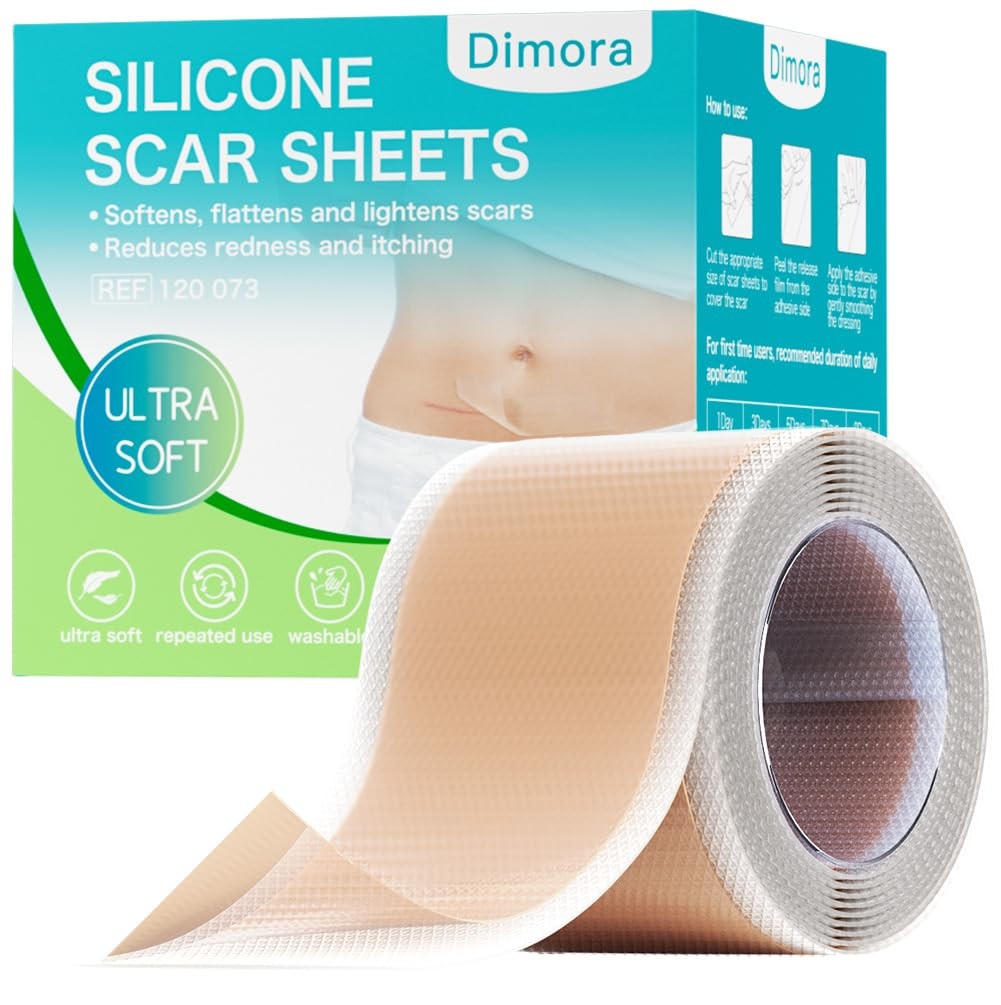 Dimora Medical Grade Silicone Scar Sheets -Ultra Soft Silicone Scar Tape 1.6X60