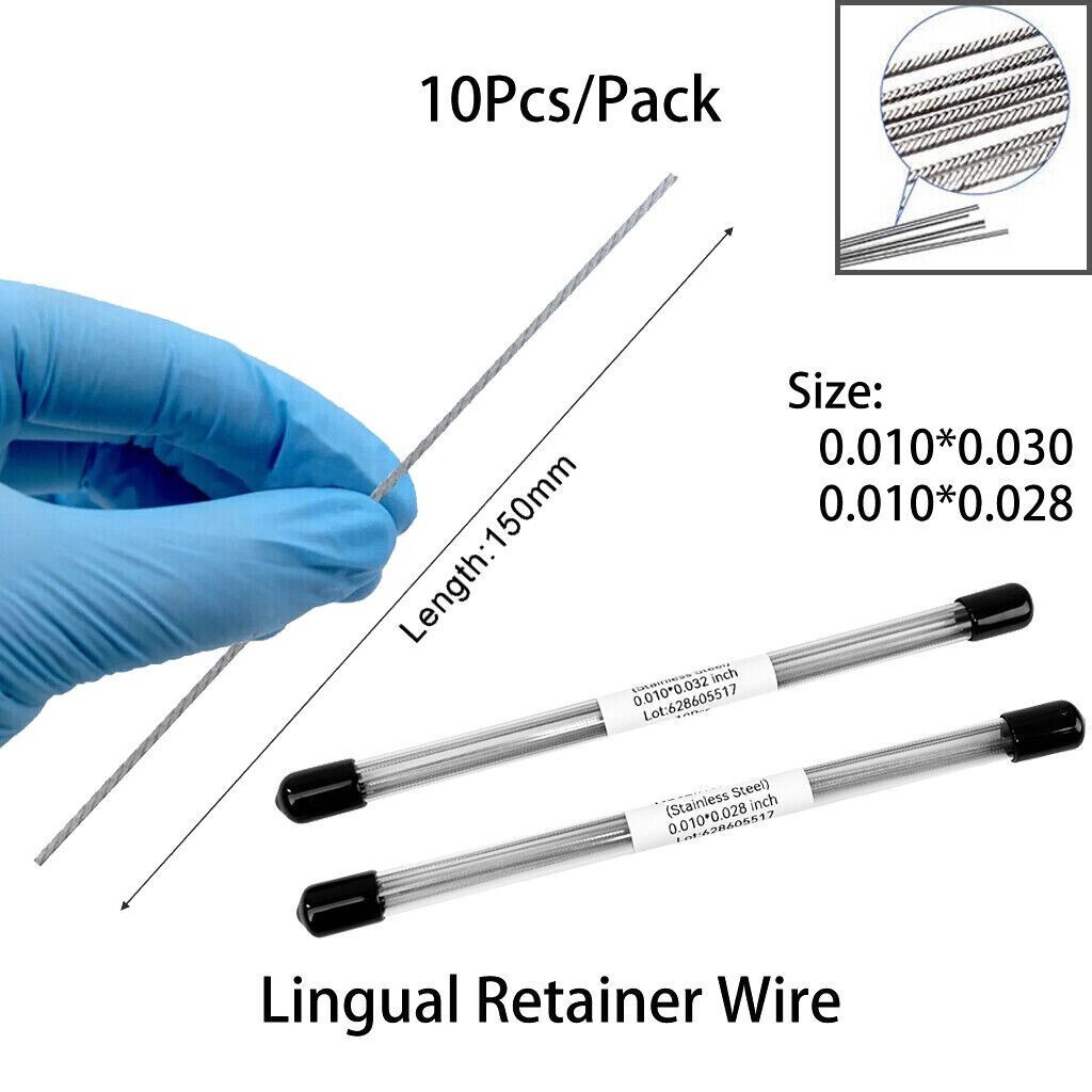 10 Pcs/Pack Dental Orthodontic Stainless Steel Flat Strand Lingual Retainer Wire