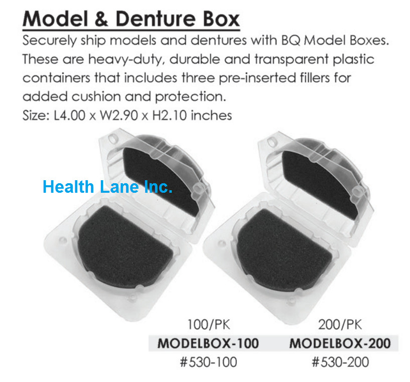 Meta BesQual Dental Laboratory Model & Denture Boxes 4″L x 2.9″W x 2.1″H Clear