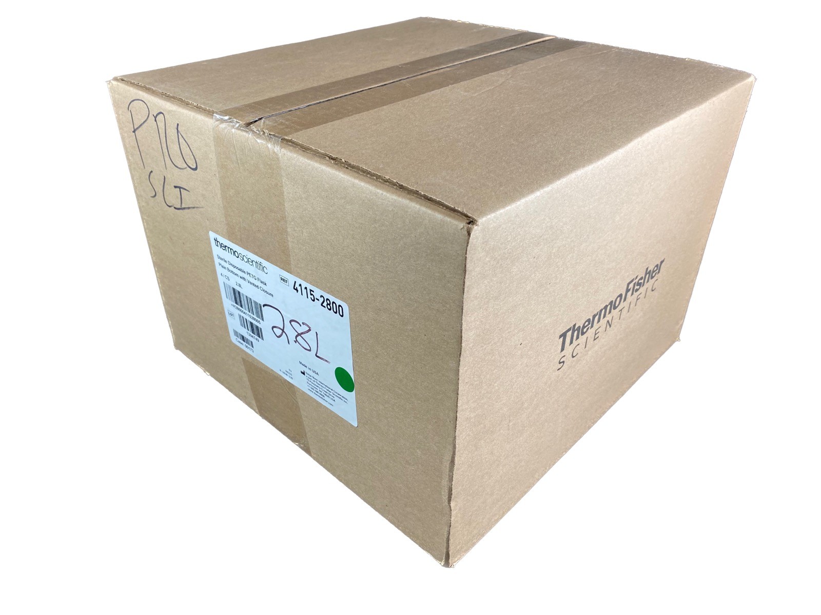 NALGENE 2.8L Sterile Single-Use PETG Plain Erlenmeyer Flasks 4115-2800 (4/Case)