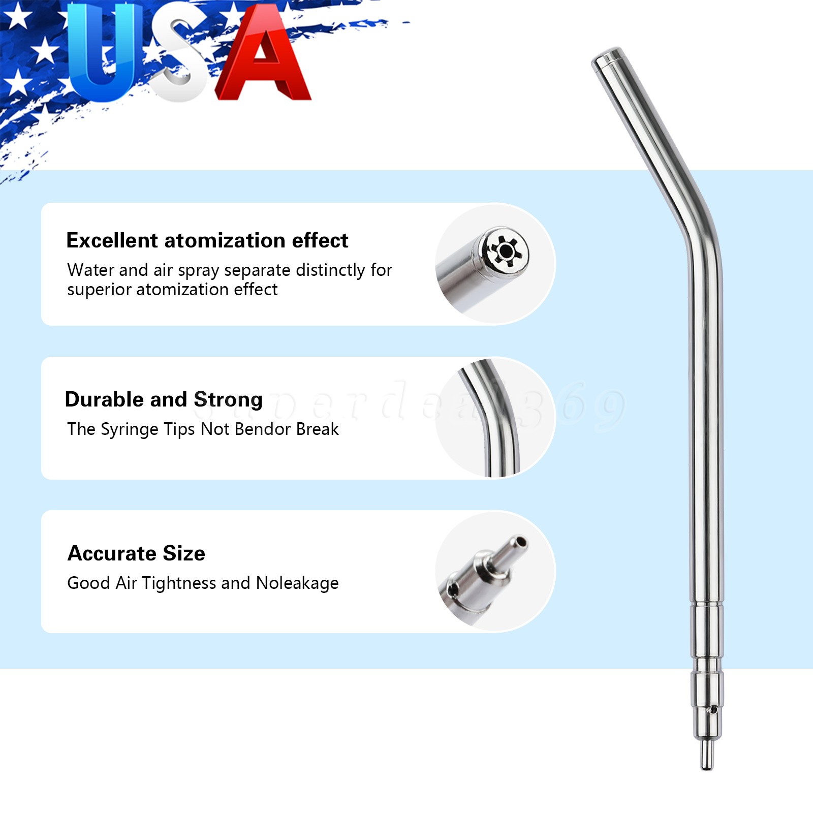 50 Pcs Dental Air Water Spray Triple Syringe Autoclavable Nozzles/Tips/Tubes OR