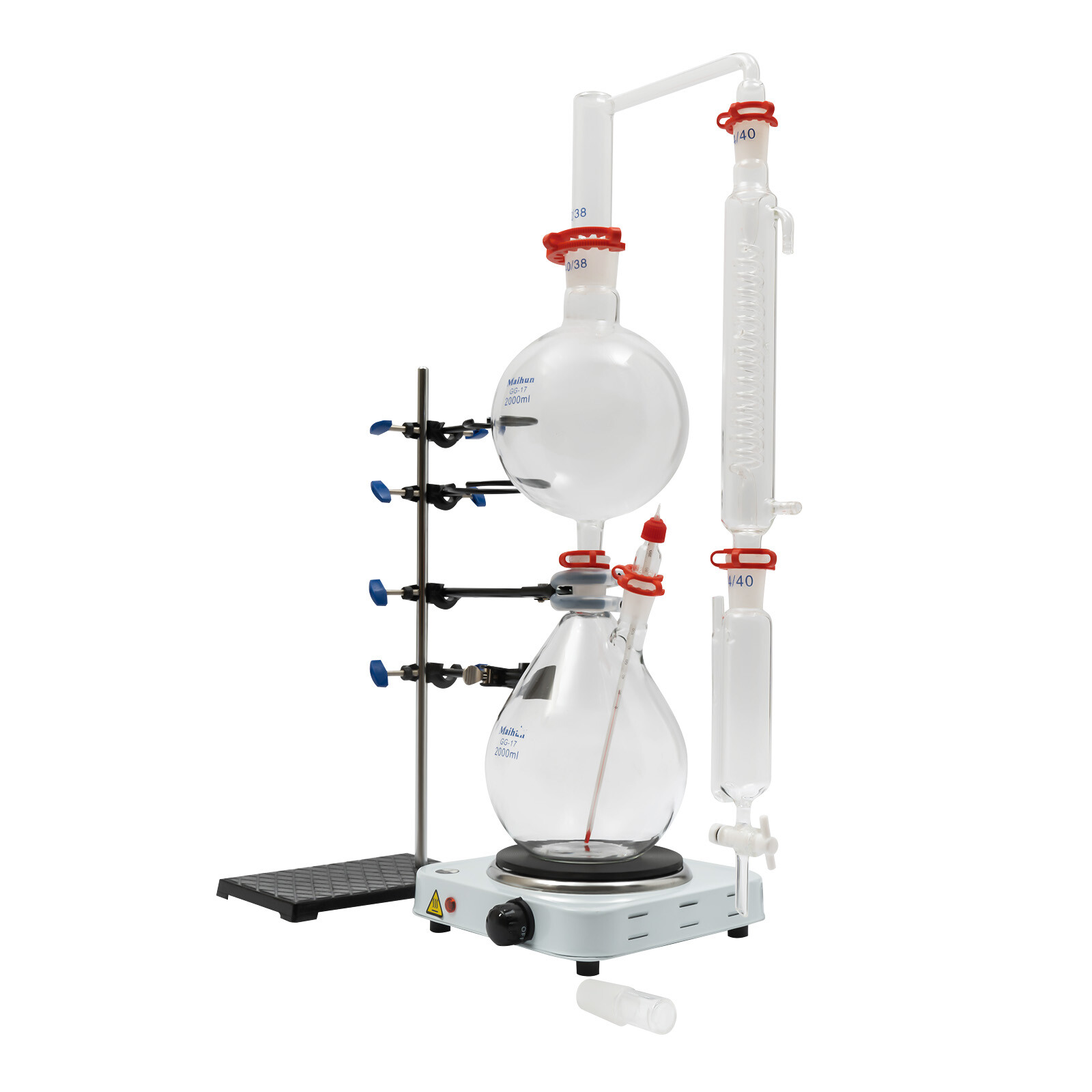 2000ml Essential Oil Steam Distillation Apparatus Kit Water Distiller Purifier