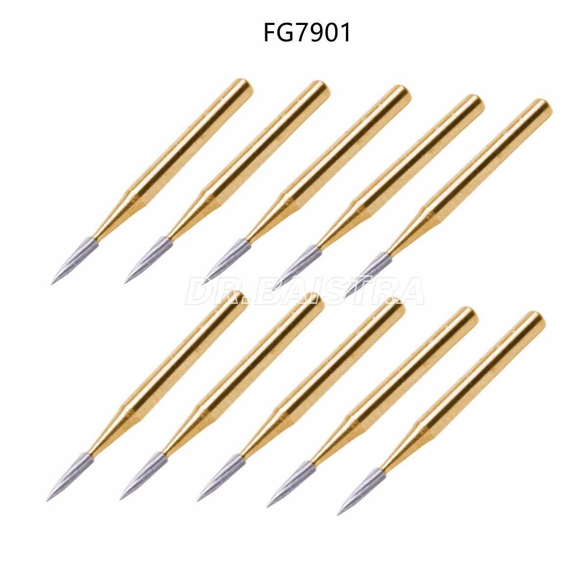 10pc FG7901 Dental Tungsten Carbide Gold Burs Polishing For High Speed Handpiece
