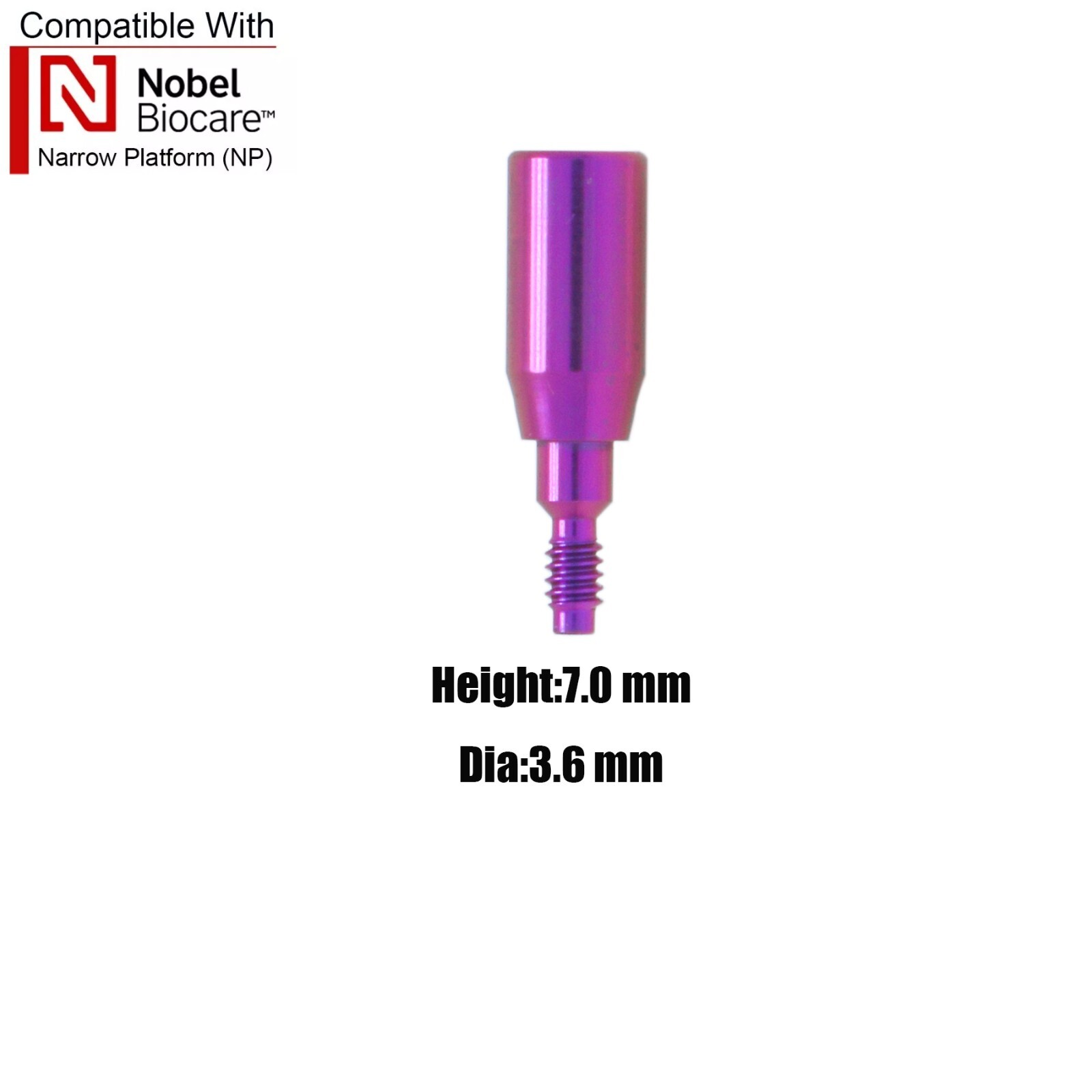 NobelActive Dental Healing Abutment Cap Fit Nobel Biocare Height 3/5/7mm RP NP