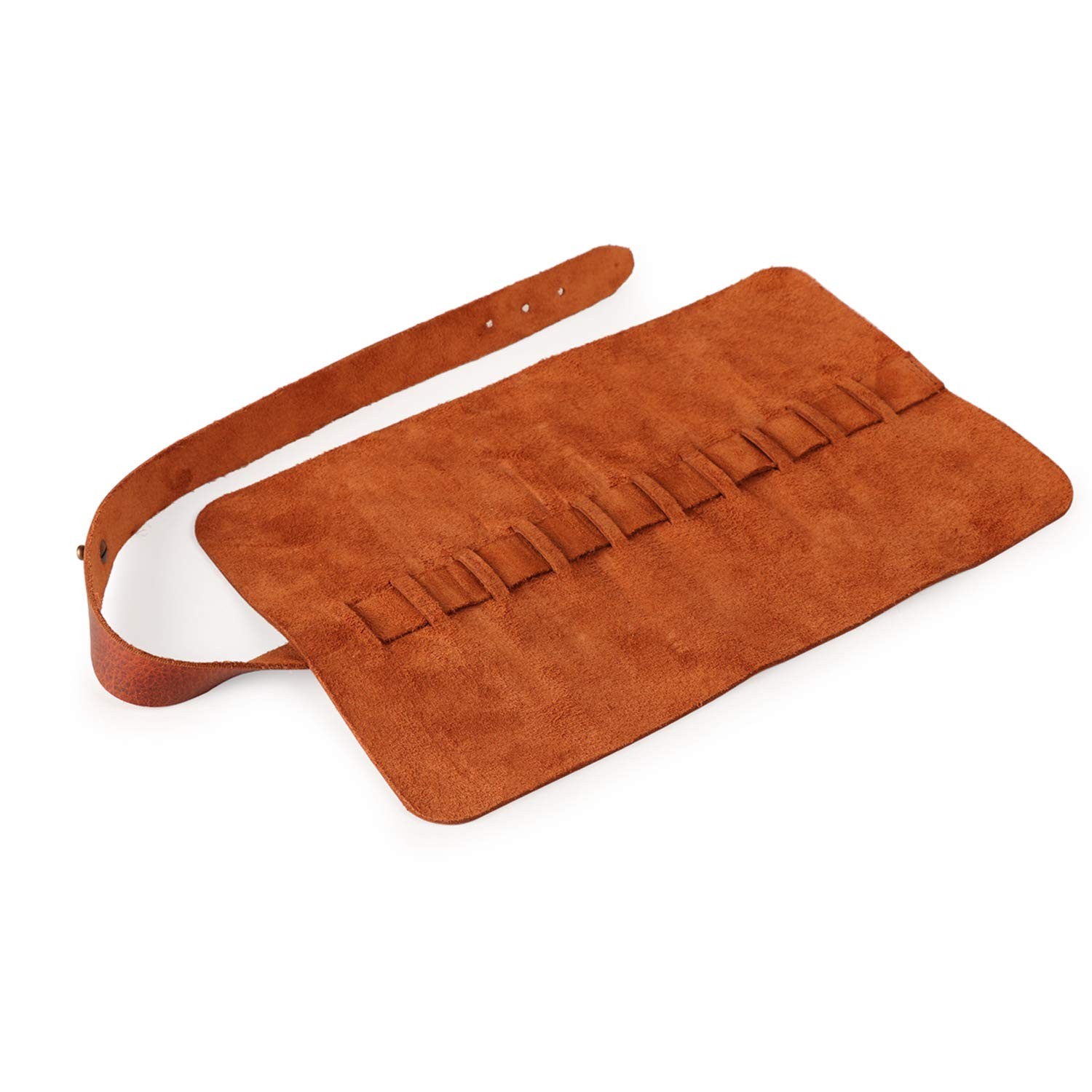 Londo Genuine Leather Retro Pen And Pencil Case – Metal Snap Fastener Pencil