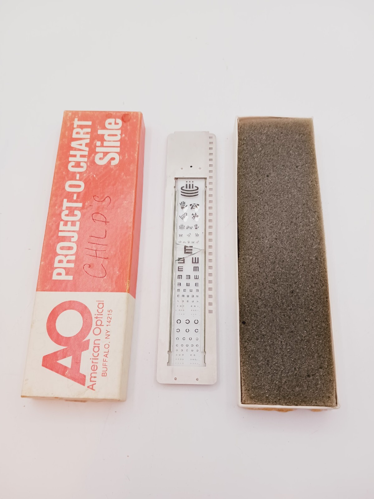 Vintage American Optical Child’s Project O Chart Slide In Original Box Cracked
