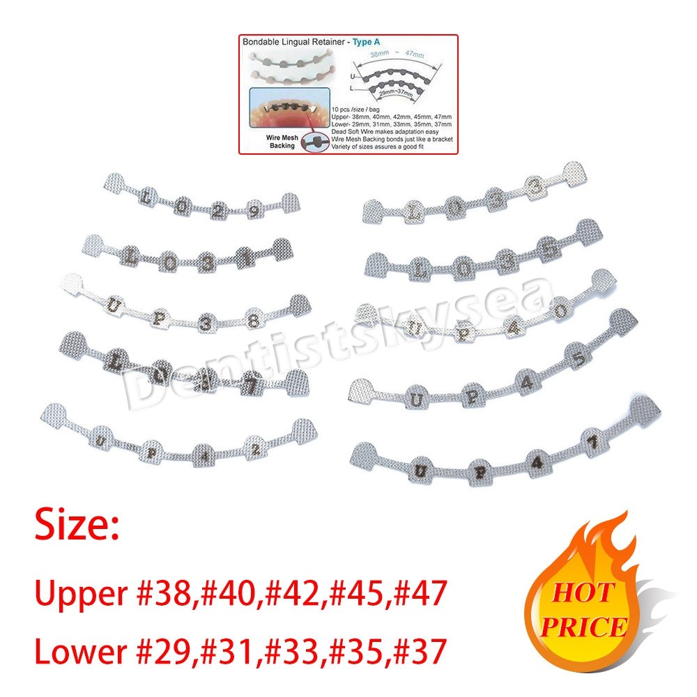 2 pcs/pack Orthodontic Bondable Lingual Retainer Wire Mesh Base Mark OEM