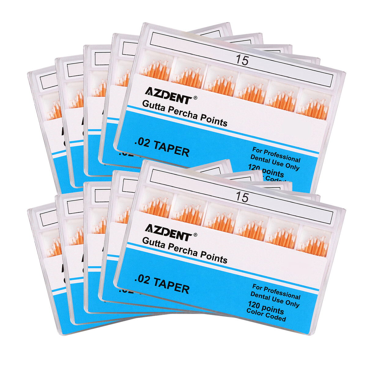 AZDENT Dental Gutta Percha Points Taper 0.02/0.04/0.06 15#-40# For Endo Use