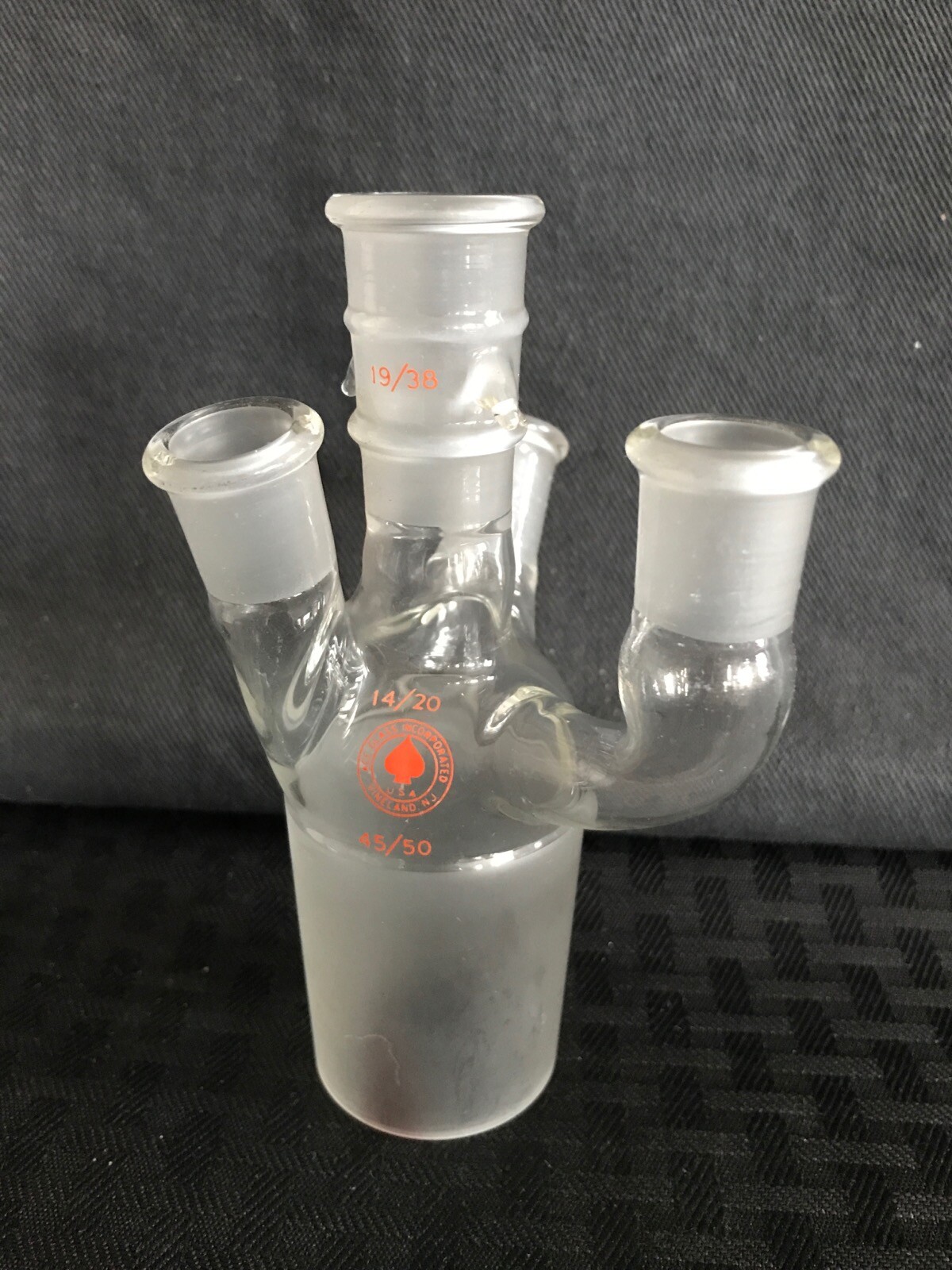 ACE Glass 4-Neck Flask Head Adapter 14/20 19/38 Outer Joints 45/50 Inner Hooks