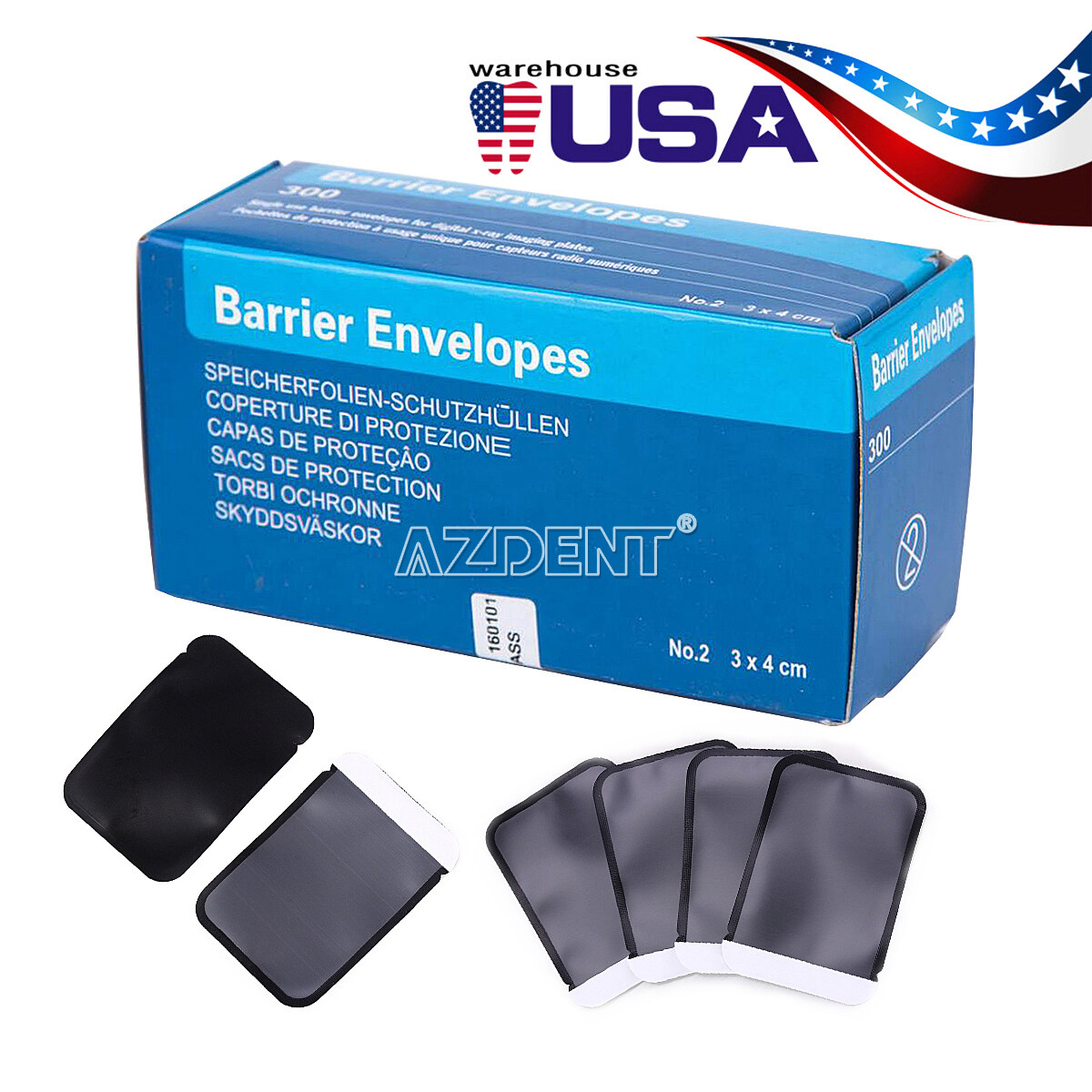10Kits Dental Barrier Envelopes SIZE #2 for X-Ray ScanX Phosphor Plates 3000PCS