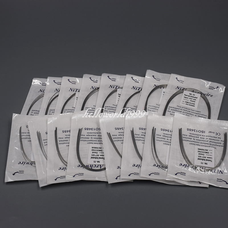 100 Pcs Rectangular Natural/Ovoid/Oval Dental Thermal Activated Niti Arch Wire