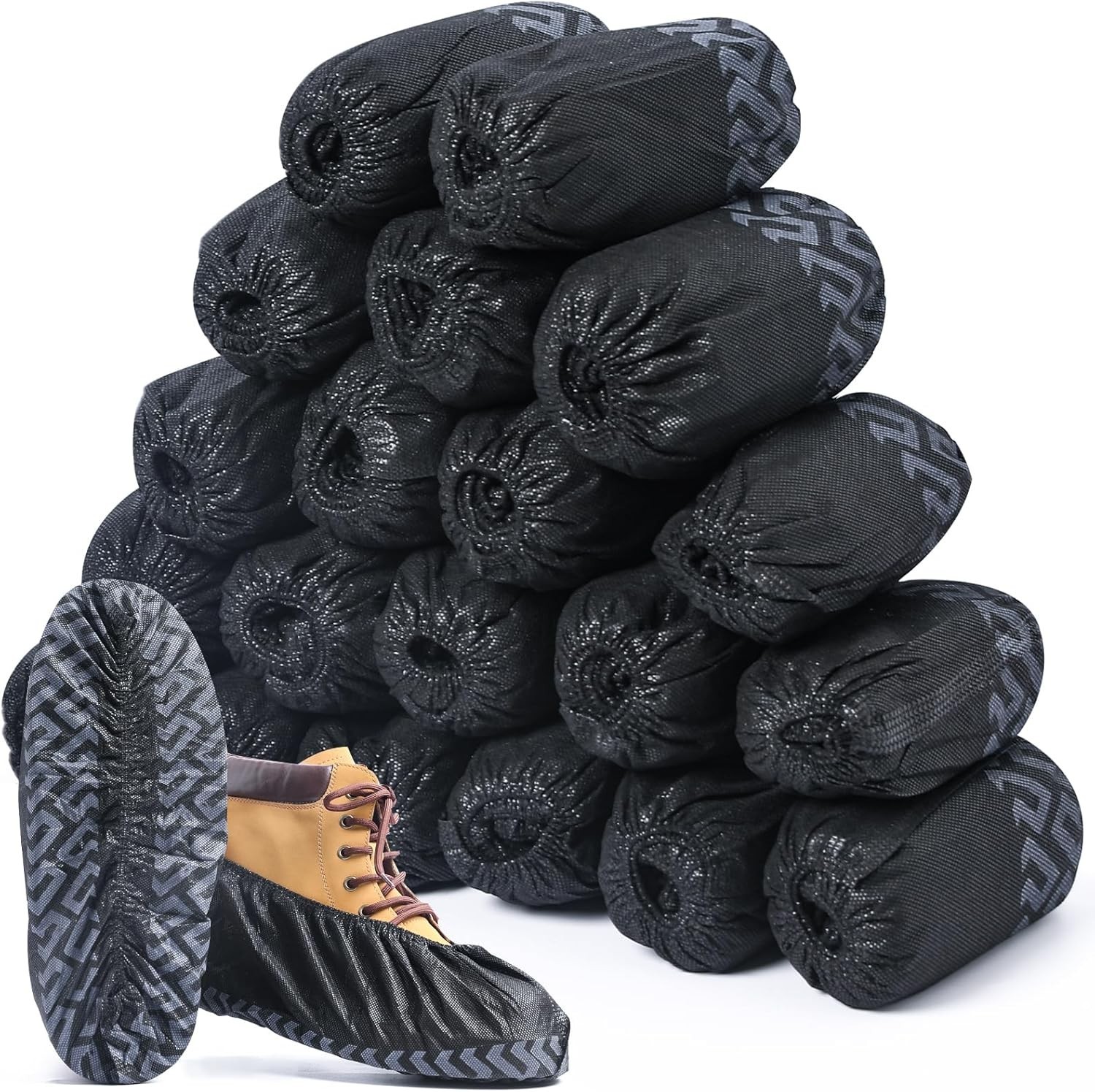 Shoe Covers Disposable 50 Pack 25 Pairs Durable Non-Slip Water Resistant & Boot