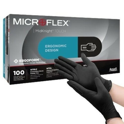 *100-Gloves* Microflex MidKnight Touch PF Exam Nitrile 10.5-11 XX-Large 93-732