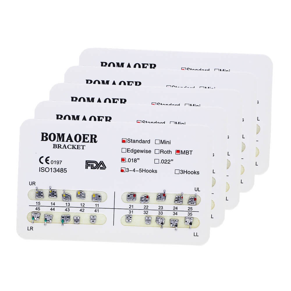 1×Dental Orthodontic Metal Bracket Brace Standard MBT 018 345 Hook 20PCS/Kit