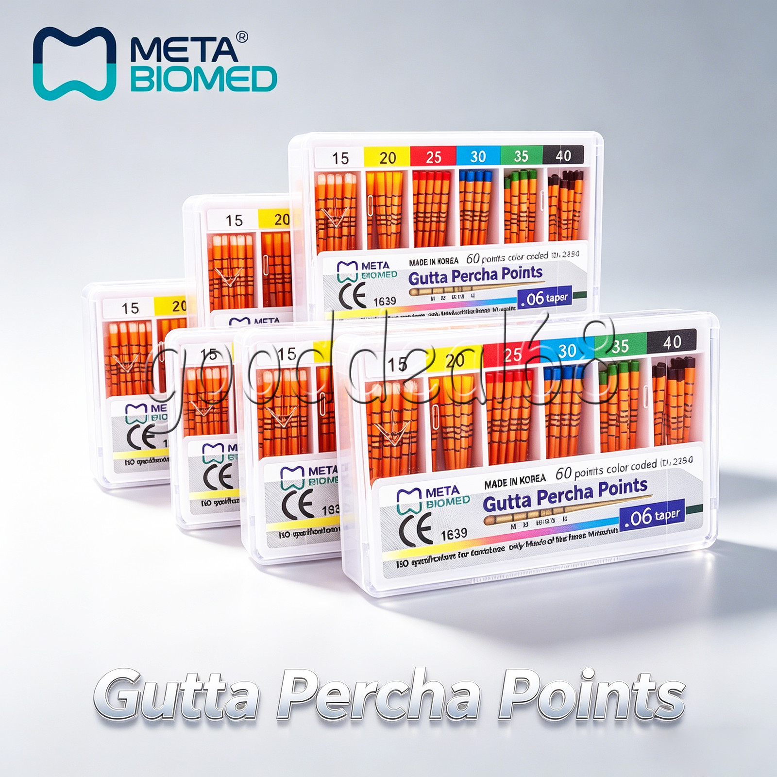 Dental Meta Gutta Percha Points Taper 0.4 or 0.6, or Standart Taper, All Sizes