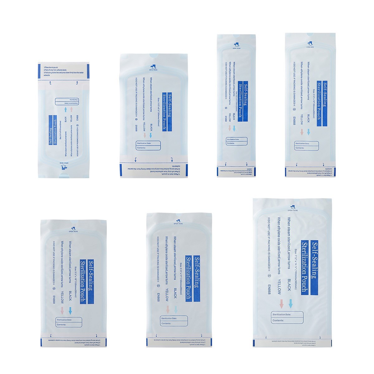 200pcs/Box Dental Self-Sealing Sterilization Pouches Bags Nail Art Tool 2.25”x5”