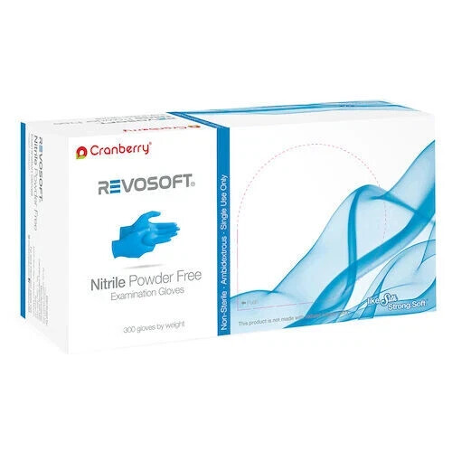 Cranberry Revosoft Nitrile Exam Gloves Powder-free Size Medium 3000ct