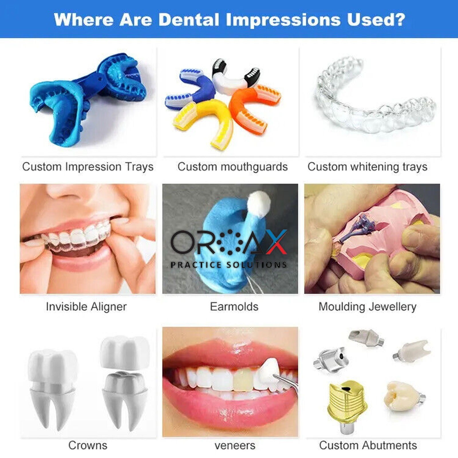 Dental Mould Impression Putty with Tray – Hydrophilic Silicon Retainer OROAX