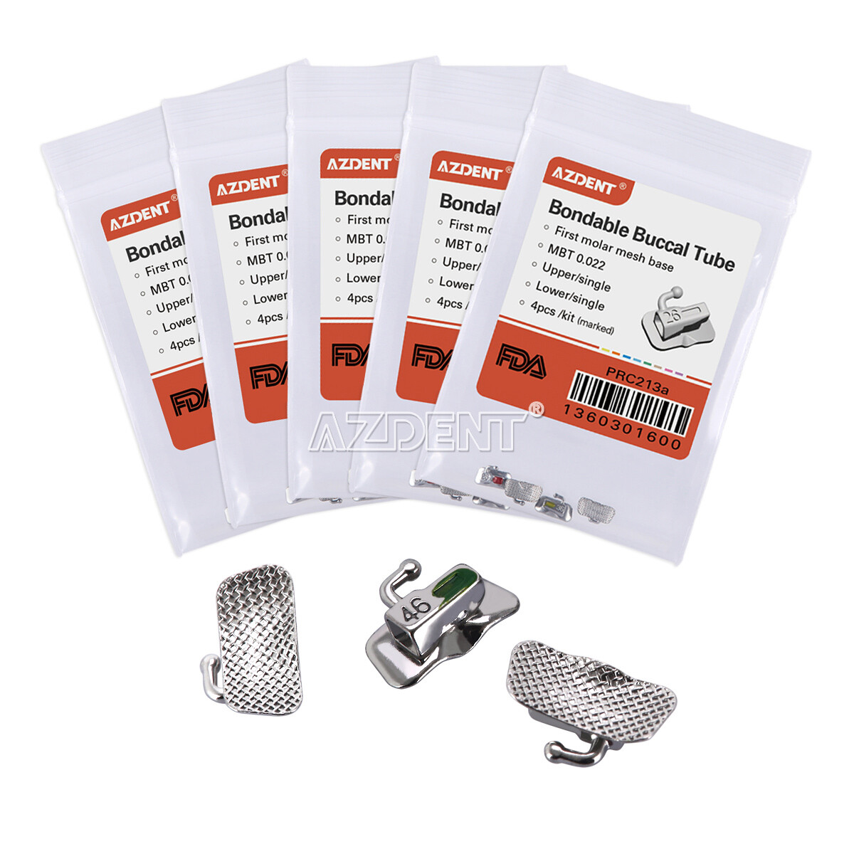 AZDENT Dental Orthodontic Buccal Tube 1st Molar MBT 022 Bondable Non-conv