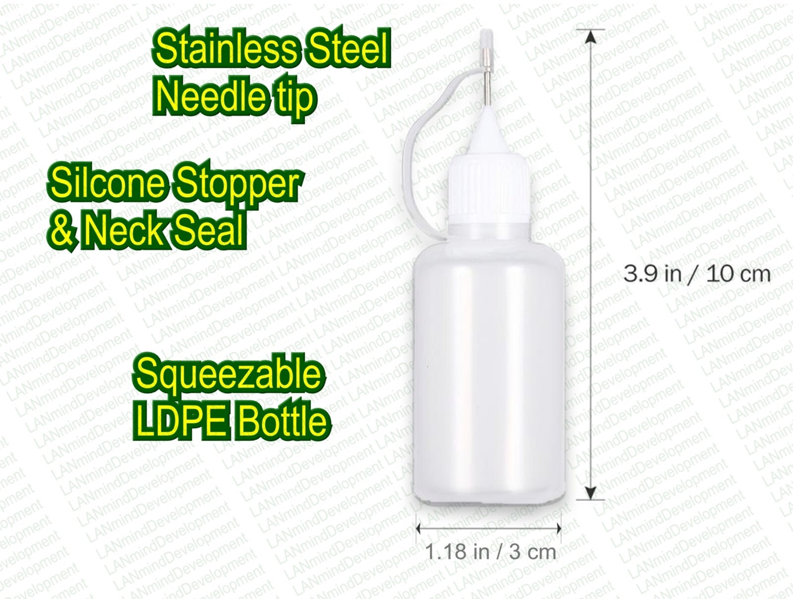 30ml Quality Empty Needle Tip Squeezable LDPE Plastic Bottles – WHITE CAP