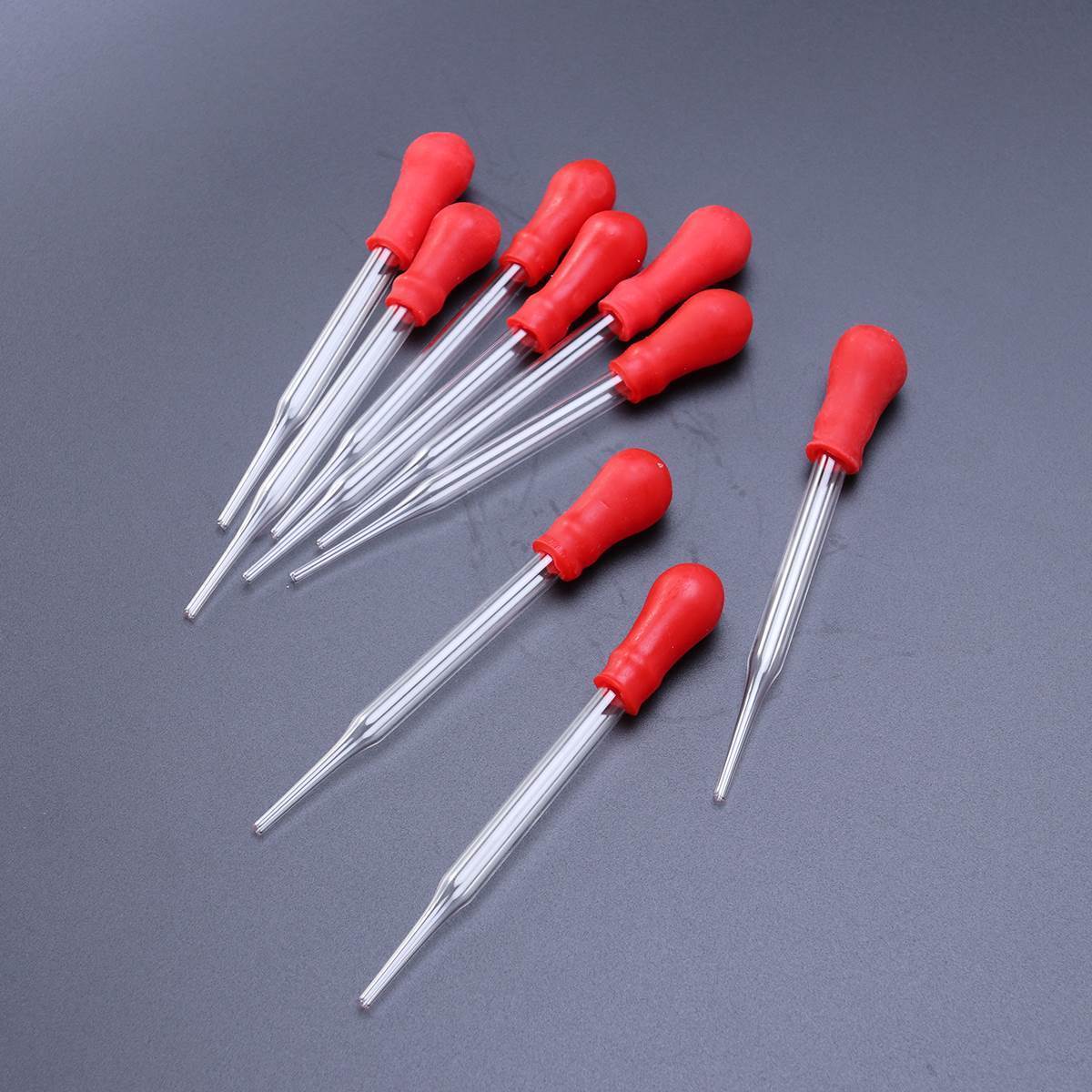 10pcs Rubber Head Glass Dropper Liquid Medicine Medical Laboratory Pipette