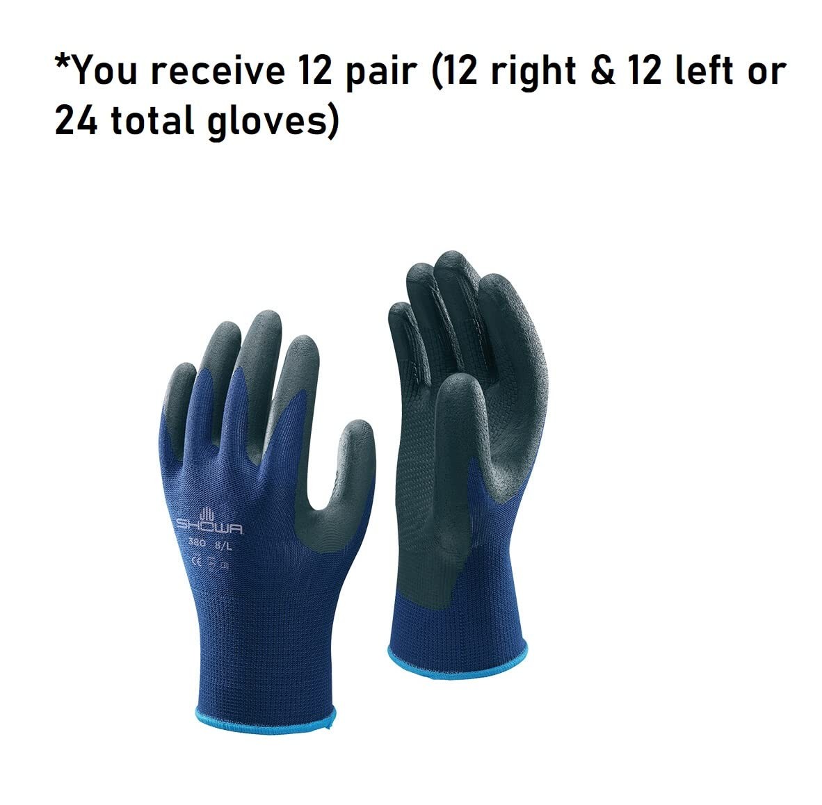 Nitrile Palm Coated Work Gloves, 13Gauge Nylon Liner, Small Size, 12 Pairs