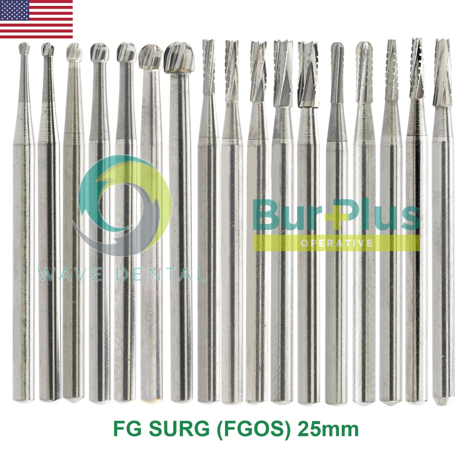 Wave Dental Oral Surgical Bur Tungsten Carbide Midwest Friction Grip FGOS 25mm