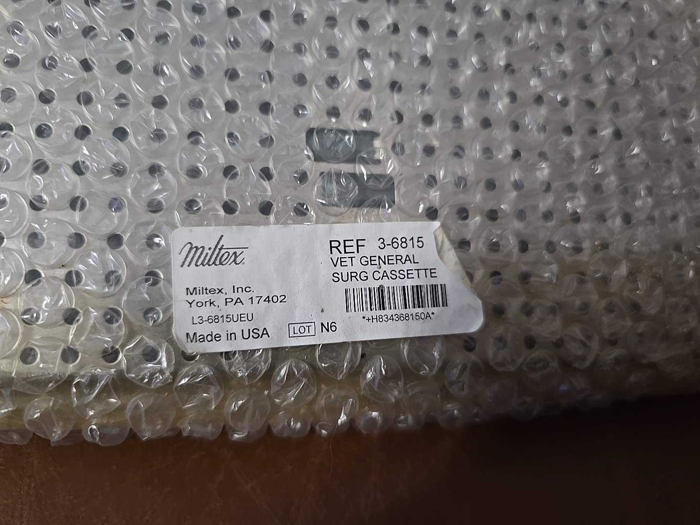 MILTEX General Surgery Storage Cassette 15 x 8-1/4 x 1-1/4. MFID: 3-6815. NOS